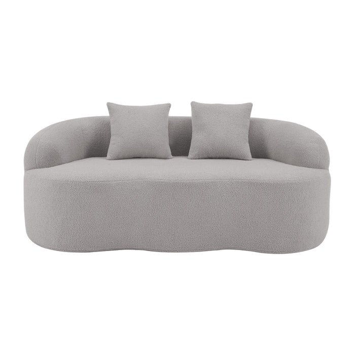 Curved Loveseat Sofa With Round Armrest Home Essentials