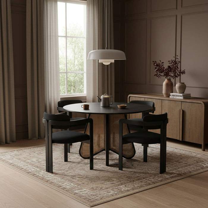 Aurum - Vegan Leather Upholstered Dining Chair With Graphite Black Base (Set of 2) Meridian Furniture