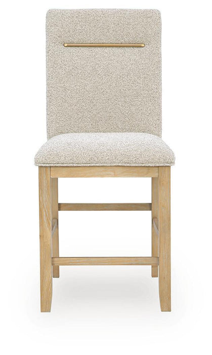 Lasinger - Upholstered Barstool (Set of 2) - Light Brown Signature Design by Ashley®