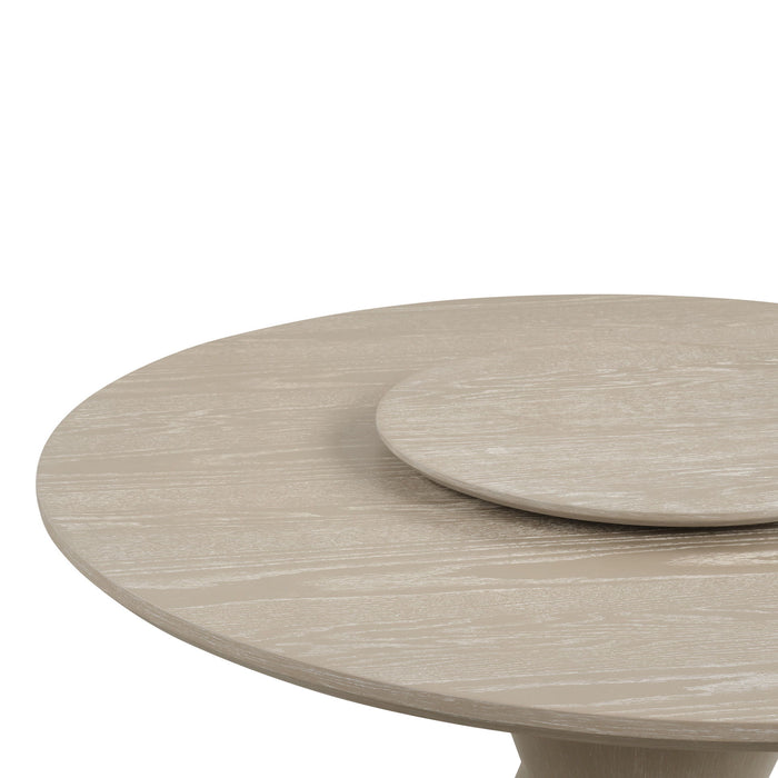 Gwendolyn - Round Dining Table Base - Cerused Taupe