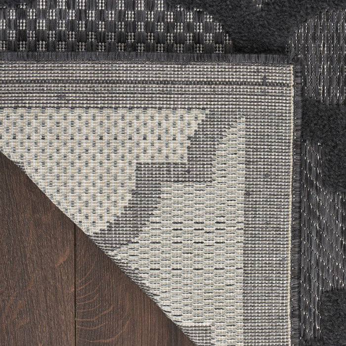 7' X 10' Area Rug Geometric Flatweave - Black