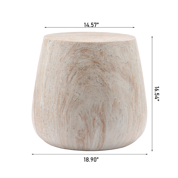 Drum Accent Coffee Table - Beige / Yellow Home Essentials