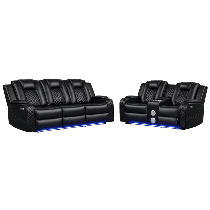 Benz - Power Recliner Set With LED Lighting And USB Charging Matrix Furniture Group