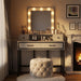 Vanity Desk With 3 Color Lighted Mirror And 4 Drawers Home Essentials