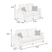 Contemporary 2 Piece Sofa Set With Matching Pillows Home Essentials