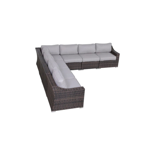 7 Piece Outdoor Sectional Seating Group With Cushions Wicker - Brown LSI Patio Furniture