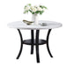 Round Dining Table With Open Bottom Shelf - Black / White Home Essentials