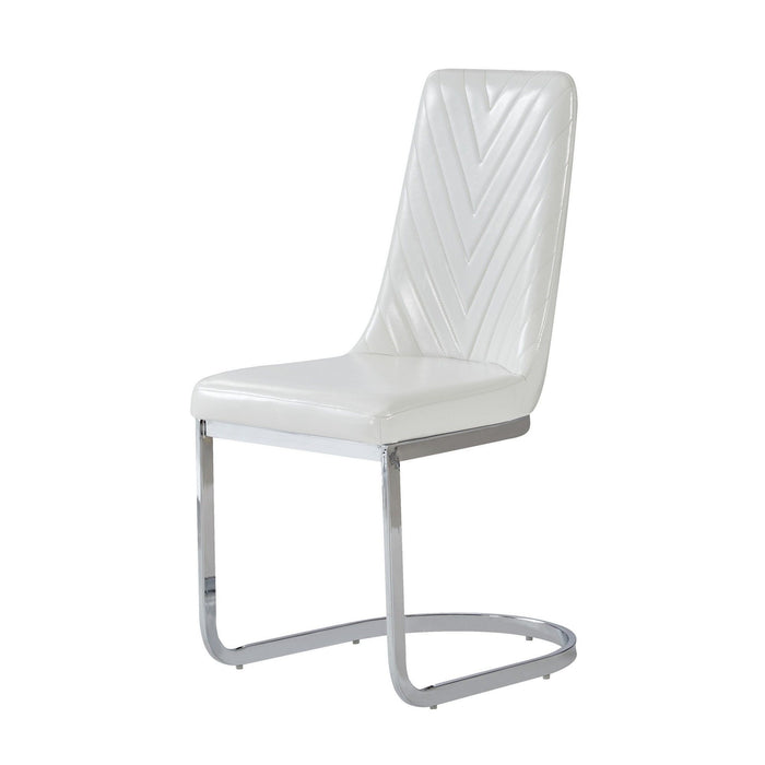 Modern Dining Chairs With Horse Shoe Style Metal Base (Set of 2) - White