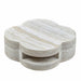 Clover Round Coffee Table With Open Storage - Marble Home Essentials