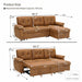 Convertible L - Sectional Sofa Bed With Storage Chaise And Padded Armrests Home Essentials
