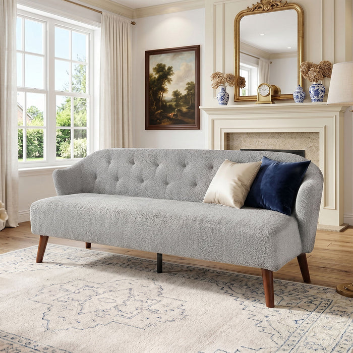 3 Seater Tufted Upholstered Couch Comfy Living Room Sofa Noble House