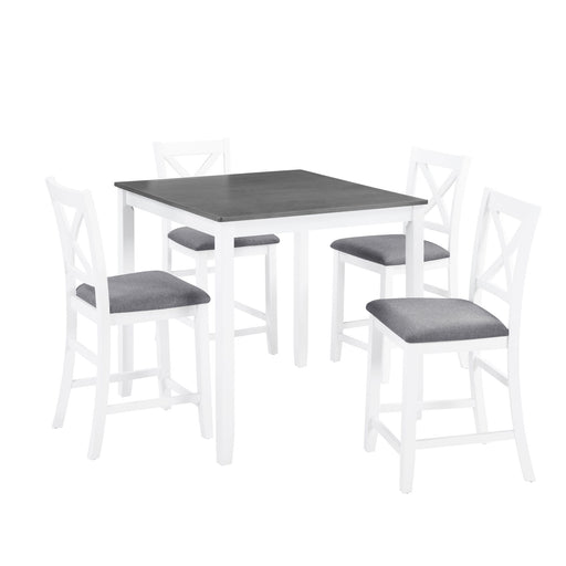 5 Piece Counter Height Dining Table Set With 4 Chairs Home Essentials