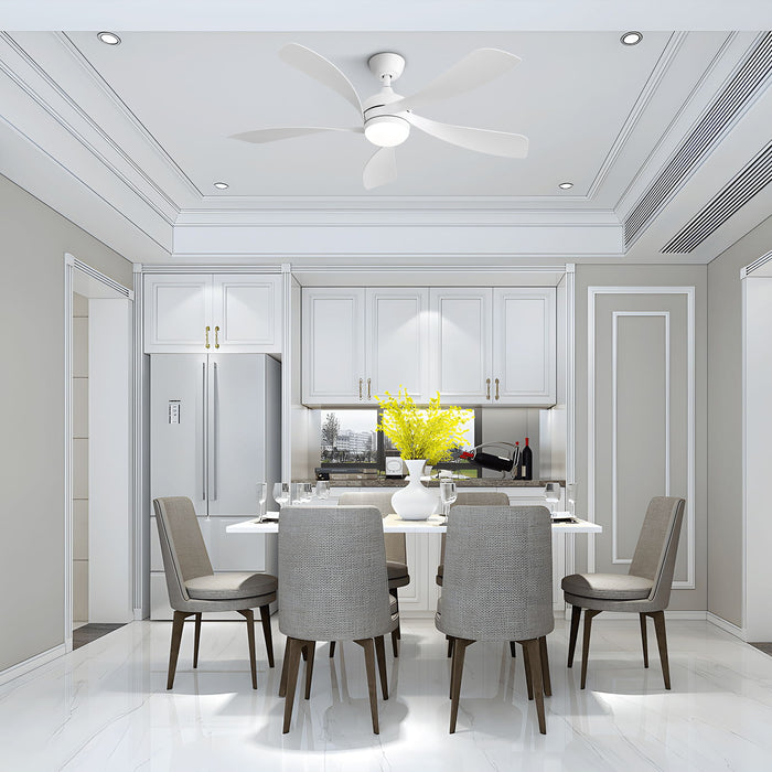 52" Ceiling Fan With 3 Color Dimmable LED Light, 5 Blades, Remote Control, Reversible DC Motor Daily Nest