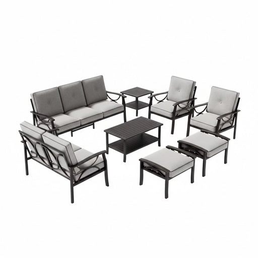 Patio Furniture Set, Coffee Table And Cushions For Backyard Home Essentials