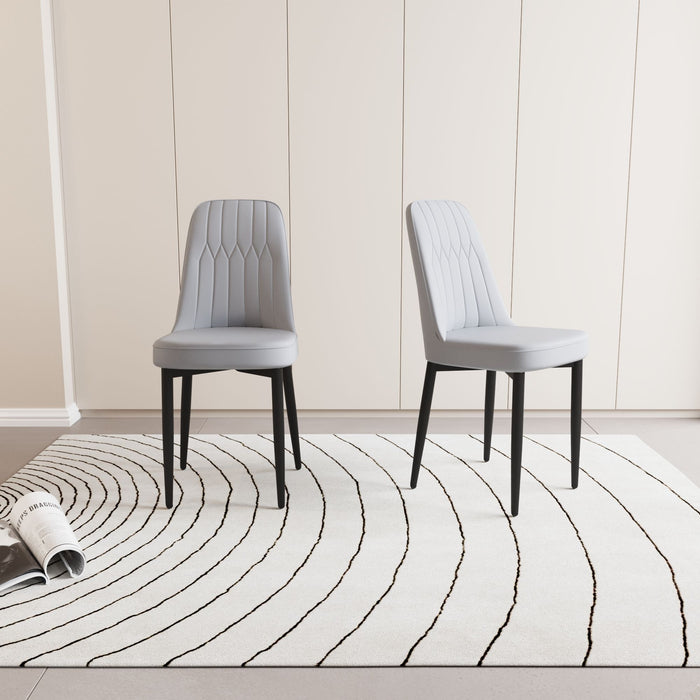 Modern Dining Chair With Cushions And Metal Legs