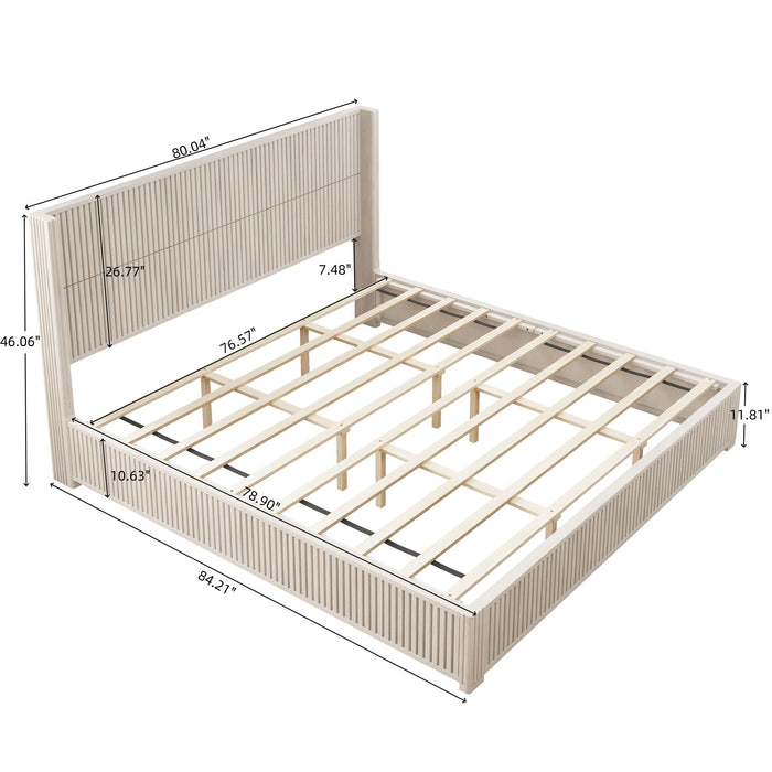 Platform Bed Frame With Headboard, Floor Standing Design Home Essentials