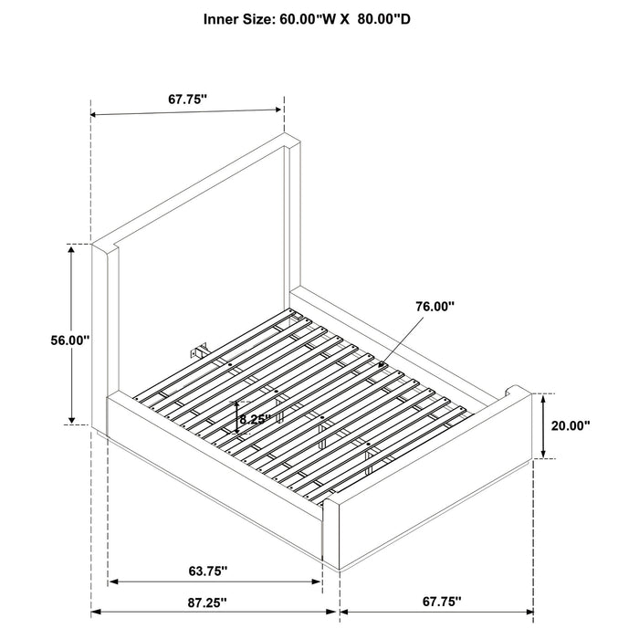 Vindra - Queen Sleigh Bed - Cream