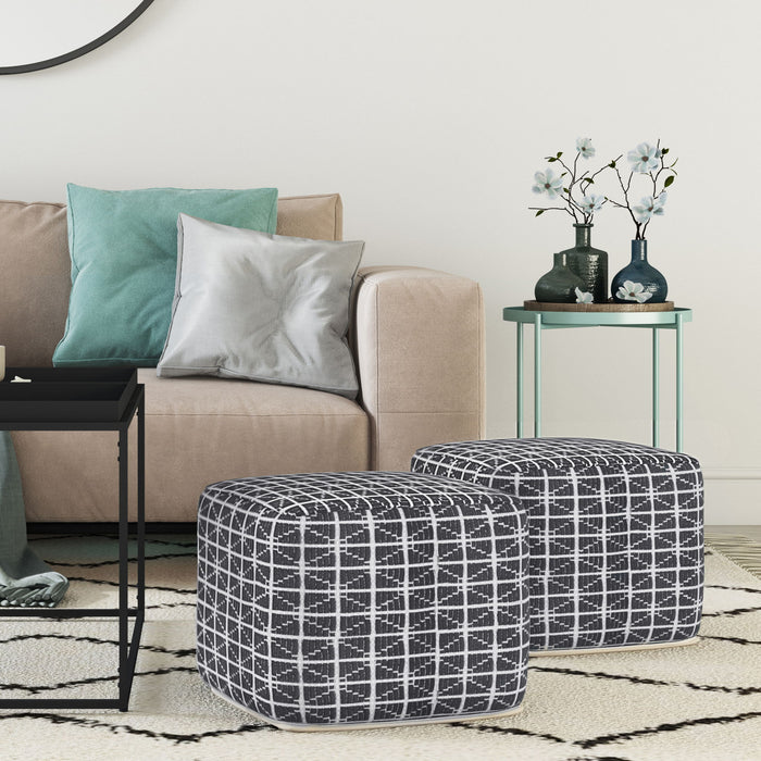 Noreen - Upholstered Square Pouf Simpli-Home