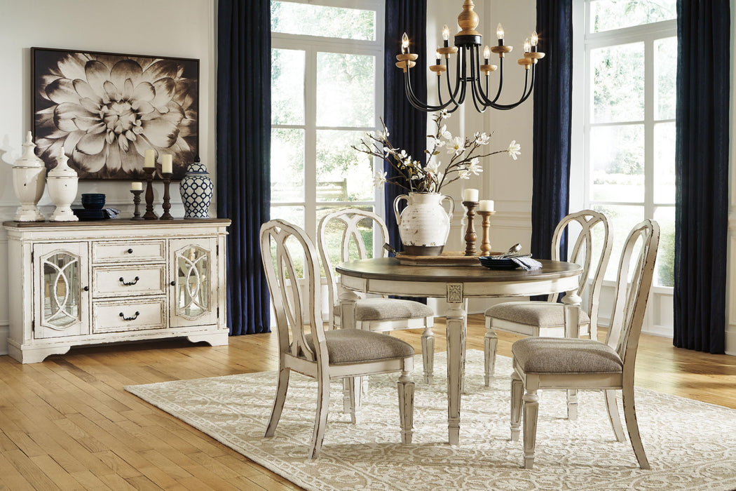 Realyn - Oval Dining Room Extension Table - Chipped White Signature Design by Ashley®