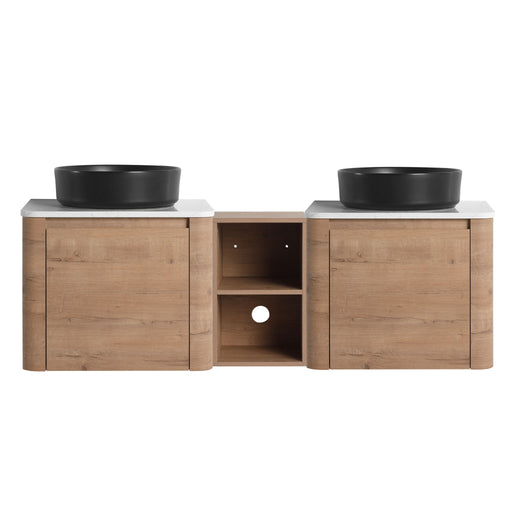 Wall Mounted Bathroom Vanity With Art Sink, 1 Storage Shelf, Soft Close Door Home Essentials