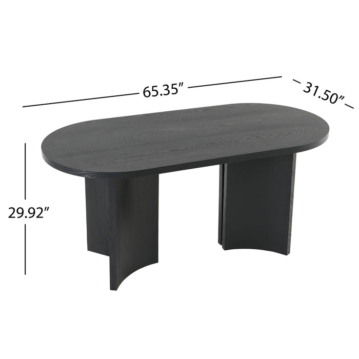 Dining Table With Curved Legs - Black Noble House