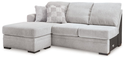 Gabyleigh - Laf Sofa Chaise - Nickel Benchcraft®