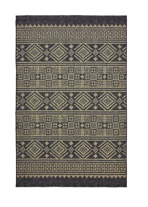 5' X 8' Indoor / Outdoor Area Rug - Brown / Black