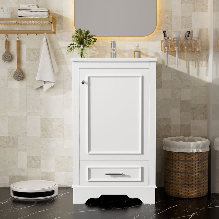 20" Bathroom Vanity With Sink, 1 Drawer, Freestanding Single Set Hearth and Haven