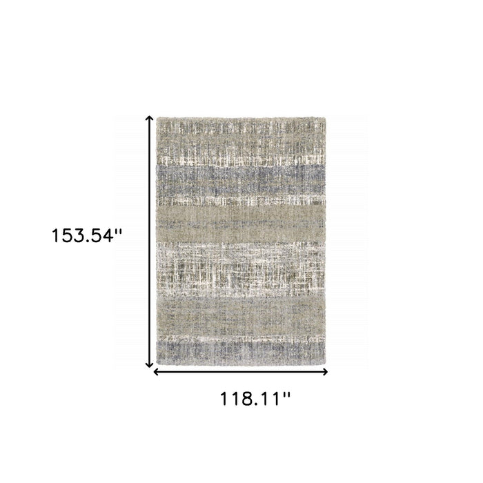9' x 12' Abstract Lines Area Rug - Gray And Ivory