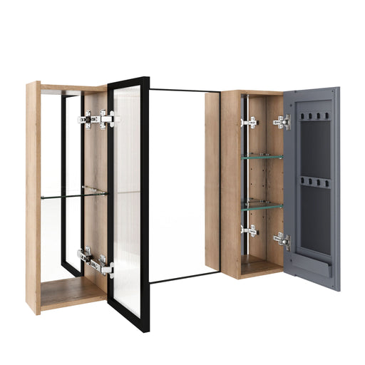 Wall Mounted Cabinet With Soft Close Door, Adjustable Shelves Storage For Bathroom - Imitative Oak Home Essentials