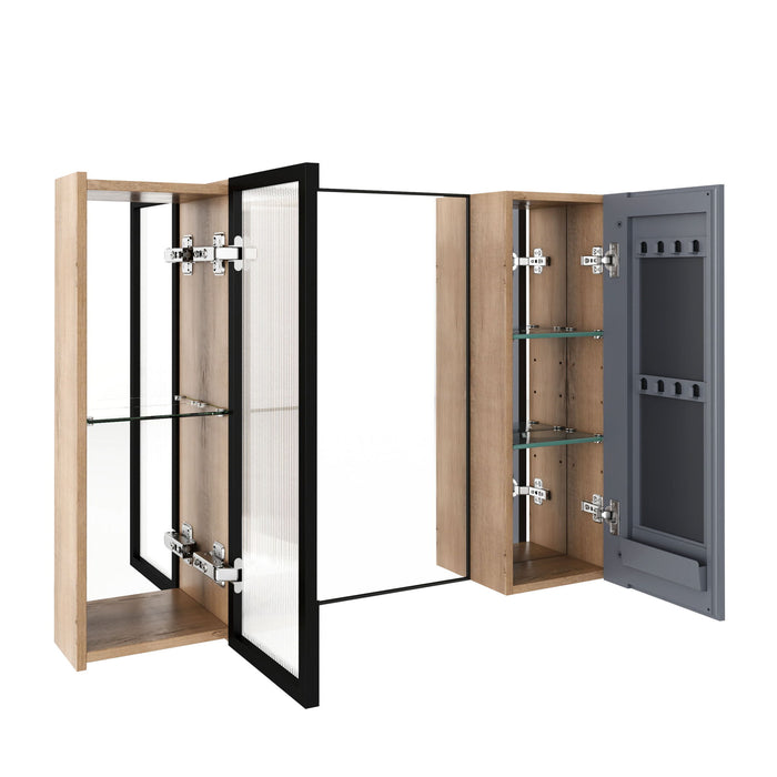 Wall Mounted Cabinet With Soft Close Door, Adjustable Shelves Storage For Bathroom - Imitative Oak Home Essentials