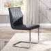 Ansonia - Side Chair (Set of 2) - Gray Synthetic Leather & Chrome ACME