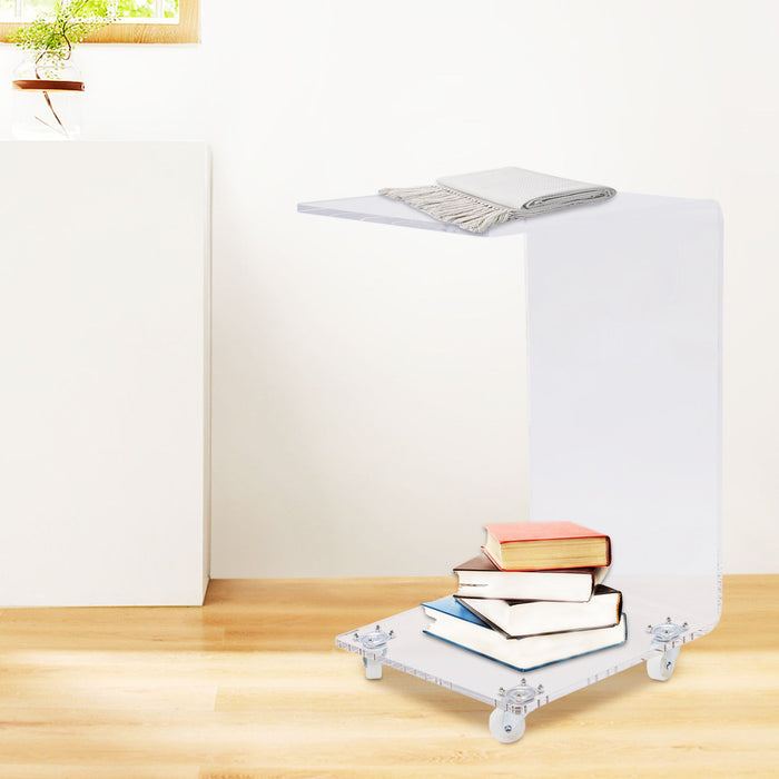 Acrylic Rolling Nightstand - Clear