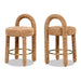 Penny - Round Arched Fully Upholstered Counter Stool (Set of 2) - Orange Jennifer Taylor Home