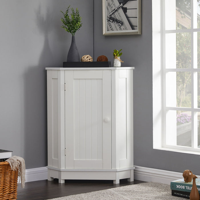 Bathroom Cabinet Triangle Corner Storage Cabinet With Adjustable Shelf Modern Style Hearth and Haven