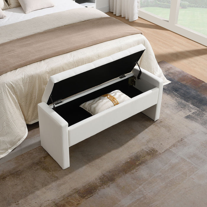 Modern Upholstered Large Bed End Bench With Storage Home Essentials