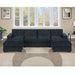 U - Sectional Sofa Upholstered LAF / RAF Chaise With Armless Loveseat And Chairs - Black Home Essentials