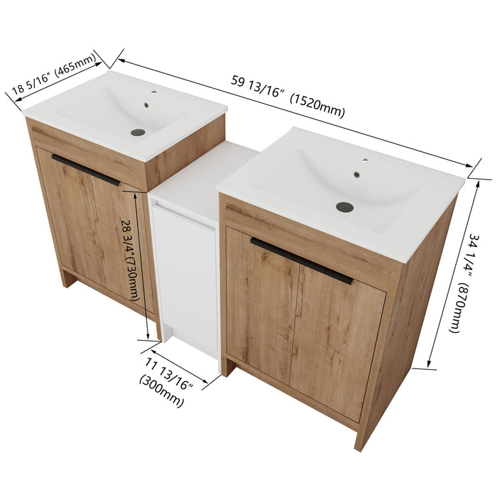 Freestanding Bathroom Vanity & Sink, Storage Cabinets, Soft Closing Doors Home Essentials