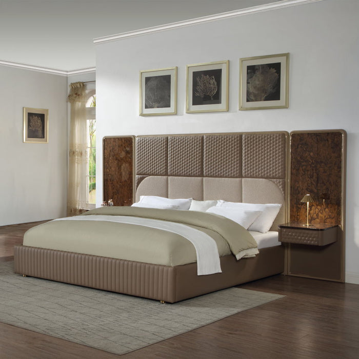 Marcelino - Eastern King Bed - Brown & Beige ACME