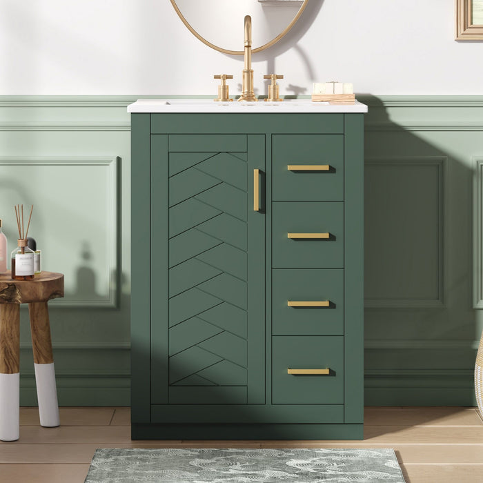 Modern Bathroom Vanity With 1 Door And 3 Drawers Hearth and Haven