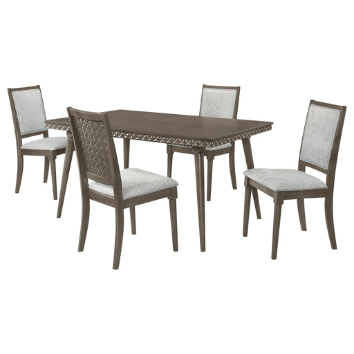 Perkins - 5 Piece Rectangular Dining Set With Chairs - Dark Brown Furniture Max