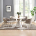 Ogin - Round Dining Table - Marble Print & Natural ACME