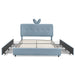 Upholstered Bed With Oversized Rabbit Ear Headboard, LED Lights & 4 Storage Drawers Home Essentials