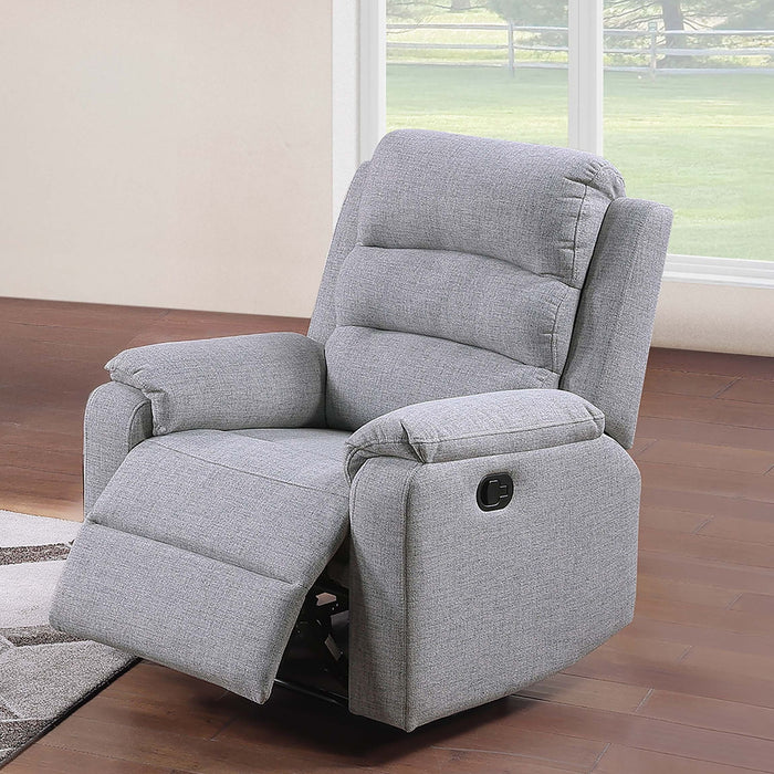 1 Piece Manual Recliner With Padded Seat And Backrest - Gray Home Essentials