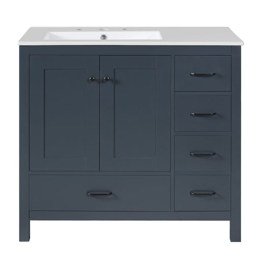 Bathroom Vanity With Sink Combo, 2 Soft Close Doors And 5 Drawers Hearth and Haven