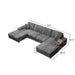 U-Shaped Convertible Sofa, 4 Seater Large Living Room Lounge Home Essentials