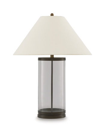 Junrow - Glass Table Lamp - Clear / Brown Signature Design by Ashley®