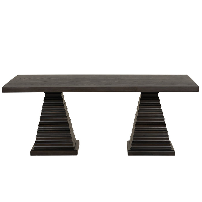 Plateau - 78" Rectangle Dining Table - Top & Base - Dark Brown