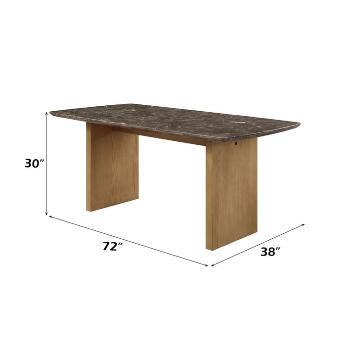 Jaramillo - Dining Table - Marble Top & Natural Finish ACME