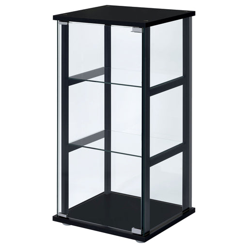 Callie - 3 Shelf Curio Cabinet - Black Furniture Max